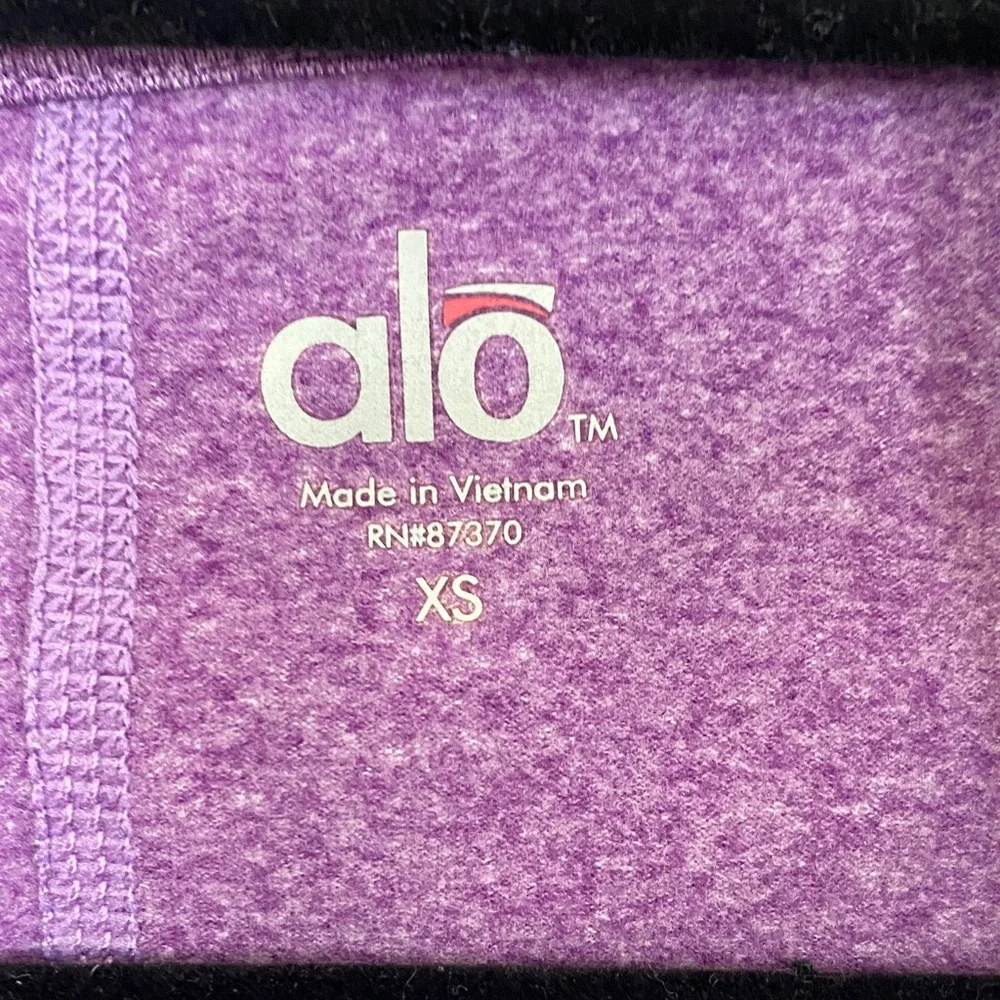 ALO Yoga Women's Lavender Zip-Up Hoodie, Size XS